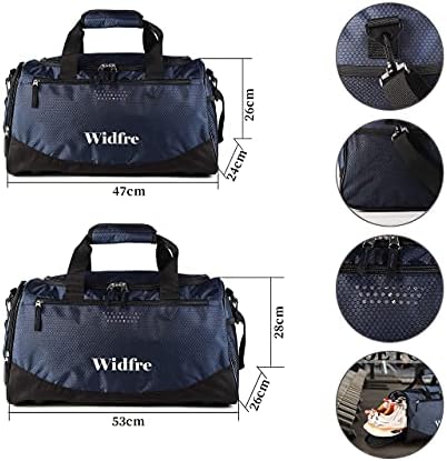 Widfre Sports Gym Bags Duffle Bag for Travel, Daily Use, TPU Waterproof Pocket, Shoes Compartment, Women and Men 2 Widfre Sports Gym Bags Duffle Bag for Travel, Daily Use, TPU Waterproof Pocket, Shoes Compartment, Women and Men