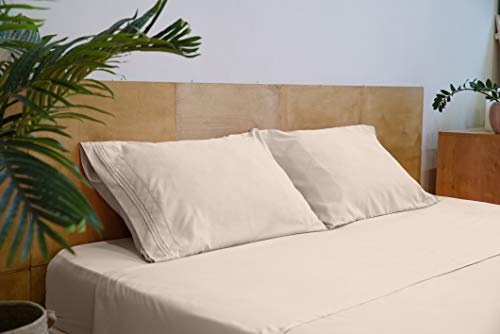 Mezzati Luxury Two Pillow Cases - Soft And Comfortable 1800 Prestige Collection – Brushed Microfiber Bedding (Beige, Set Of 2 Standard Size Pillow Cases) #TOP1