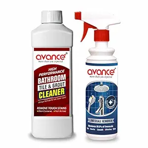 Avance Bathroom Tile & Grout Cleaner (1L) & Steel Tap Cleaner (Limescale remover) 500ml -Combo pack