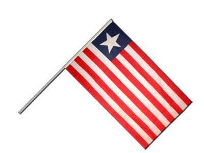 Drapeau Libéria sur hampe 60x90 cm Digni pour cérémonies et défilés
