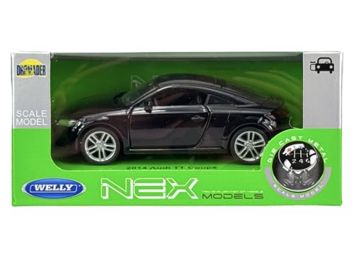Welly A-U-D-I TT 8S Coupe Schwarz 3. Generation Ab 2014 1/34-1/39 Metall Modell Auto Die Cast Neu im Kasten
