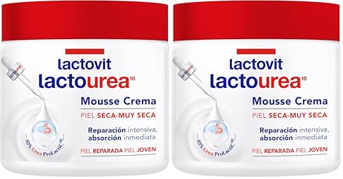 Lactovit - Mousse Crème Hidratante Lactourea para Cuerpo y Cara de 24 Horas Hidratación, para Pieles Secas y Muy Secas, Reparación Intensiva de la Piel, Absorción Inmediata y Tacto Sedoso - 400 ml