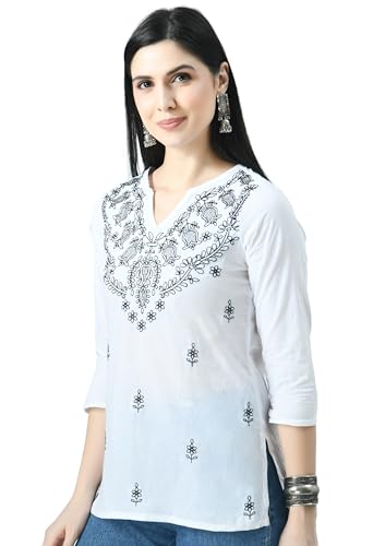 Image of QAZMI Women's Cotton Straight Embroidered Kurti