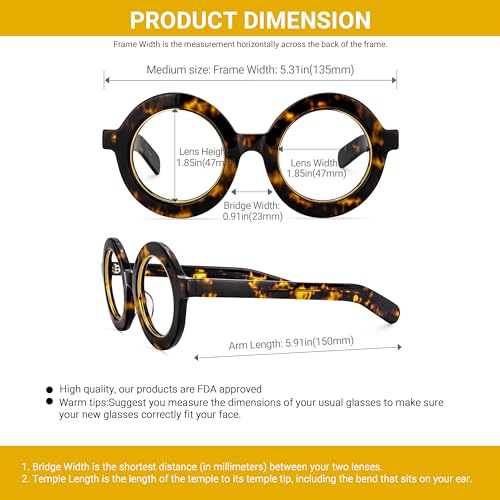 Image of VOOGLAM Retro Round Blue Light Blocking Glasses for Women Men Anti Eyestrain UV Eyewear Almon