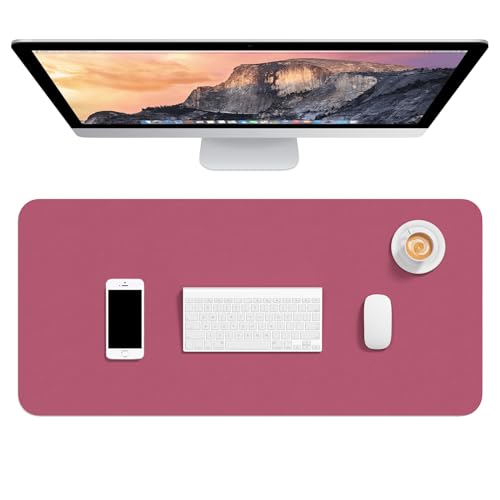 Sous-main de bureau rouge foncé 76x35 cm tapis de souris étendu imperméable et antidérapant pour ordinateur