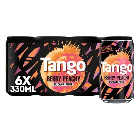 Britvic Tango Sugar Free Soft Drink - Tango Berry Peachy, 330 ml (Pack of 6) Cover