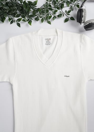 Image of Dollar Ultra Pack of 2 Combed Cotton Men V Neck Half Sleeve Thermal Top