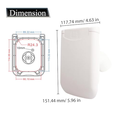 Image of Water Locking Cap, 1 PC RV Square Fresh Water Locking Cap Replacement Compatible with Camping Trailer Gravity RV (White)