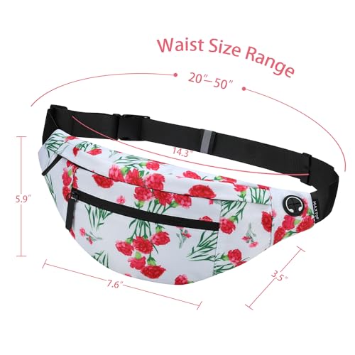 Image of MAXTOP Large Crossbody Fanny Pack with 4-Zipper Pockets, Gifts for Women Mom To Enjoy Sports Yoga Festival Workout Traveling Running Casual Hands-Free Wallets Waist Pack Belt Bag Carrying All Phones