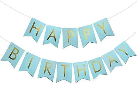Amazon Co Jp Happy Birthday 誕生日ガーランド ハッピーバースデー バナー 誕生日飾り付け レターバナー 休日の装飾 青い おもちゃ