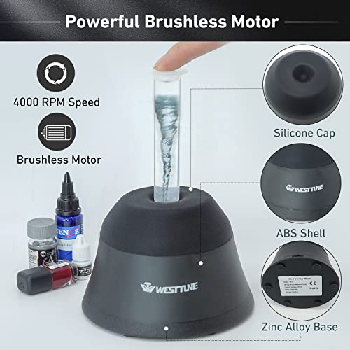4000Rpm Mini Vortex Mixer Lab Paint Shaker,Scientific Vortex Shaker With Touch Function For Eyelash Sharker Glue Adhesives Gel Polish And Test Tubes Vortex Mixing,Black #TOP2