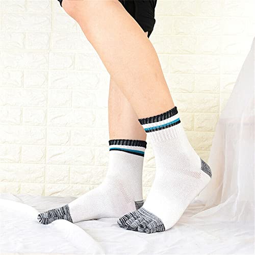 HBJWOV Casual Socks Comfortable 5 Pairs Harajuku Socks Men's Cotton Striped Crew Sock Boys Business4