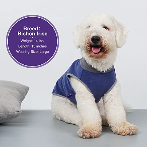 Cyeollo 2 Pack Dog Sweaters Stretchy Fleece Vest With Leash Hole Reflective Sweatshirt Stripe Pullover Stretchable Dog Sweater Dog Clothes For Small Puppy Dogs Cats Size S #TOP4