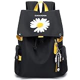 Suweir Schulrucksack Mädchen Teenager Schulranzen Jungen Wasserdicht Schultasche Rucksack Damen Mit 15.6 Zoll Laptopfach,USB-Ladeanschluss,Daisy floral Schlüsselb Backpack Nylon für Schule/Reise