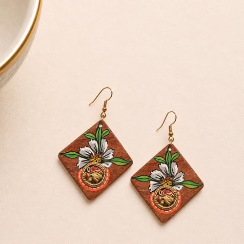 Image of Handcrafted Tribal Wooden Earrings Collection for Women - Butterfly, Princess & Modern Geometric Statement Designs