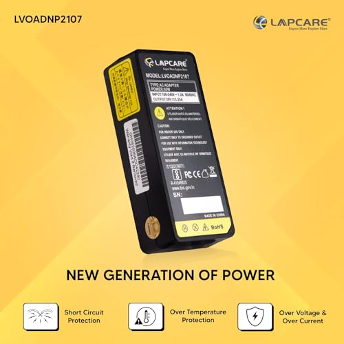 Image of Lapcare 20V 3.35A 65W Laptop Charger AC Adapter Power Supply Cord for Lenovo G570 B570 B575 G575 B470 IdeaPad N580 N585 Z580 Z585 N586 P400 P500 ADP-65KHB CPA-A065 PA-1650-56LC Series