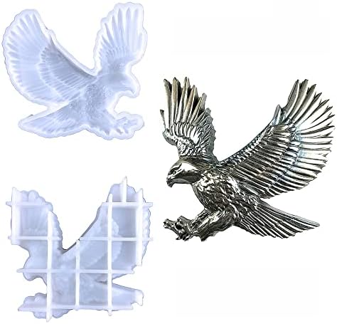 3D Eagle Silicone Molds, Animal Resin Mold, Large Animals Statue Making Epoxy Casting Mould for Wall Hanging Door Decoration Cabinets Gifts Home Office Craft Art Decor