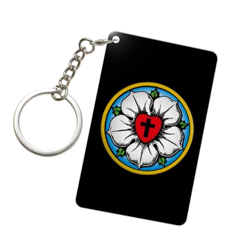 BYOBLU Heart - Lutheran - Rose Keychain for Men Women