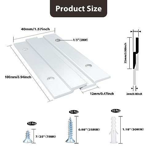 Cfoft French Cleat Picture Hanger, Aluminum Z Hanger Interlocking Wall Mounting Bracket Hardware Kit Z Clips For Hanging Wall Painting thumb #1