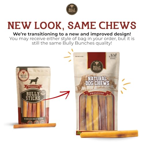 Bully Bunches All Natural Jumbo 12 Inch Bully Sticks – Odour Free, Rawhide Free, Chemical Free – Safe, Long Lasting Thick Beef Dog Chew Gnaws – Fully Digestible Treat for Medium and Large Dogs, 5 Pk - Thumbnail 2