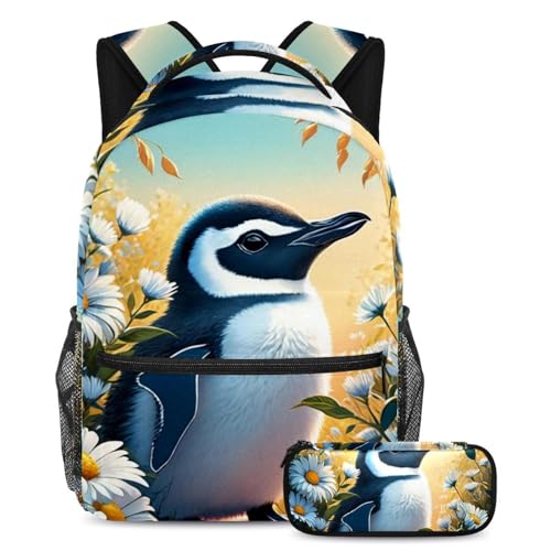 Sac à dos ultime pingouin et fleur pour le collège et les sorties