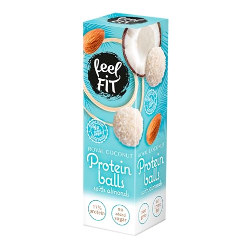 Feel FIT Boules de protéines à la noix de coco aux amandes sans sucre ajouté, 27 g