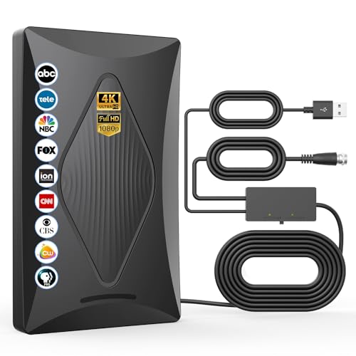2024 Release TV Antenna for Smart TV, Long Range Digital TV Antenna Indoor Ourdoor with Amplifier Signal Booster - Support 360° Reception 4K 1080p HD for All Smart/Old TVs by Oheotoo - Used condition - CA$47.94