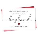 Romantic Wedding Day Card for Groom, Sweet Wedding Vow Card for Husband Fiance, Groom Gift from Bride, Today I Get to Call You My Husband