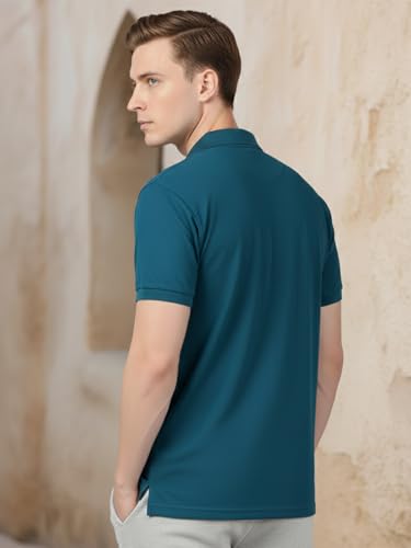 Image of Lux Cozi Men's Cotton Solid Polo Tshirt | Collar Tshirts | Half Sleeves | Stylish & Premium All Day Wear | Pack of 1