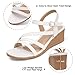 SHIBEVER Wedge Sandals for Women Dressy: White Summer Low Platform Casual Sandals Size 6