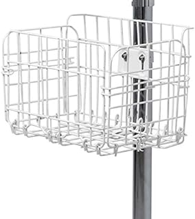 Metal Basket Add-On - CTA Attachable Basket with Ring Clamp for Tablet Floor Stands – Compatible with PAD-AFS, PAD-CGS, PAD-SCGS, PAD-SCGS9, PAD-HFS, PAD-SHFS, PAD-GFS, PAD-SGF & PAD-UAFS (White)