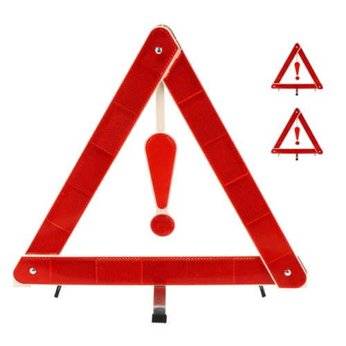 Triangle avertissement sécurité pliable lot de 3 panneaux réfléchissants d'urgence voiture