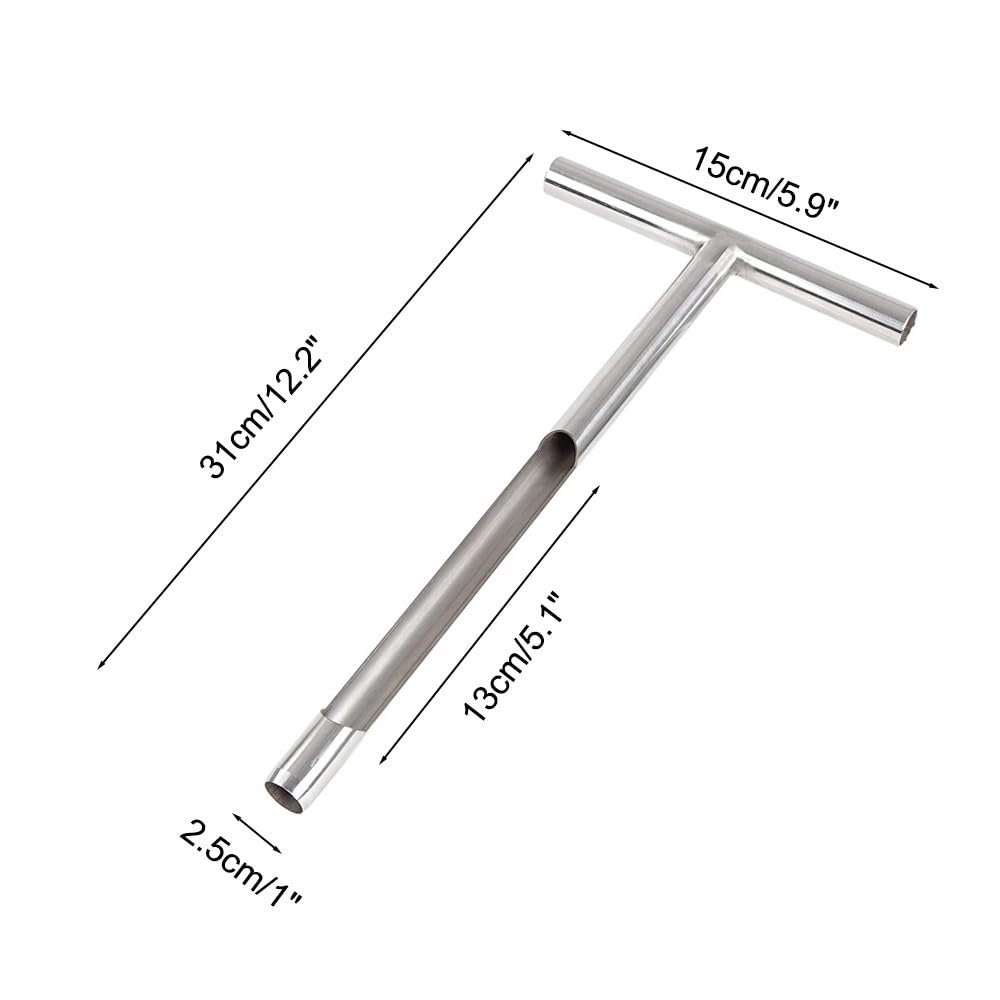 DONGKER Sonda Terreno,12" Sonde Campionamento Terreni con Impugnatura a T in Acciaio Inossidabile 304, Strumento di Test per Campionatori di Terreno per Manutenzione Prato Agricolo Giardino