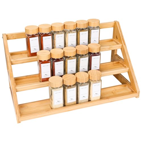 Spice-Rack-Spice-Organizer-3-Tier-Bamboo-Spice-Racks-Solution-for-Spice-Storage-in-Kitchens-CountertopsStorage-Rooms-and-Other-Places Spice Rack, Spice Organizer -3 Tier Bamboo Spice Racks, Solution for Spice Storage in Kitchens, Countertops,Storage Rooms and Other Places - Image 1