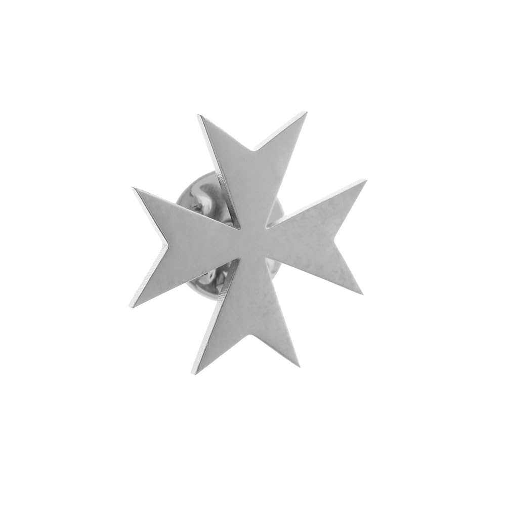 Fashion Malta Cross Lapel Pin for Men Stainless Steel Charm Exquisite Shirt Collar Tie Pin Best Groom Wedding Jewelry Gifts
