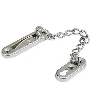 Vandnam Door Safety Chain, Door Security Guard for Home Door Chain for Safe and Secure Home (Silver, Chrome Finish) Pack of 1