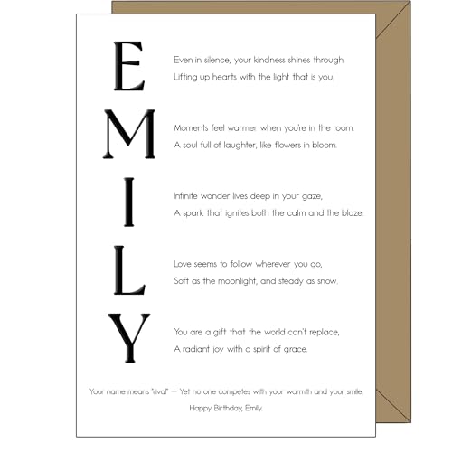 Personalised Name Poem Birthday Card – A5 Greeting Cards with Custom Name & Meaning – Unique Gift for Daughter, Son, Granddaughter, or Grandson – Made to Order