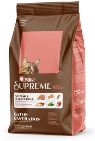 Rações Premium vs Rações Comuns: Qual o Verdadeiro Custo-Benefício para a Saúde do Seu Pet? 20 Quatree Supreme Gatos Castrados Salmão e Batata Doce 10,1Kg