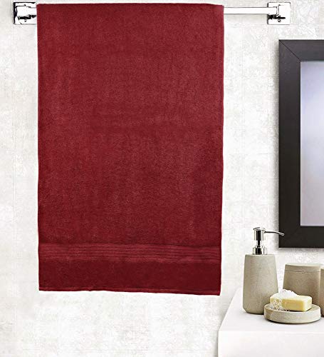Glamburg Premium Cotton Oversized 2 Pack Bath Sheet 35X70 - 100% Pure Cotton - Ideal For Everyday Use - Ultra Soft & Highly Absorbent - Machine Washable - Burgundy #TOP26