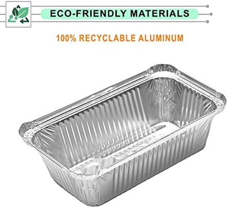RelianceUK 50 Aluminium Foil Food Containers with Lids Takeaway 660 ml Tin Tray (No 6a (20 X 10.5 X 4.5 cm))