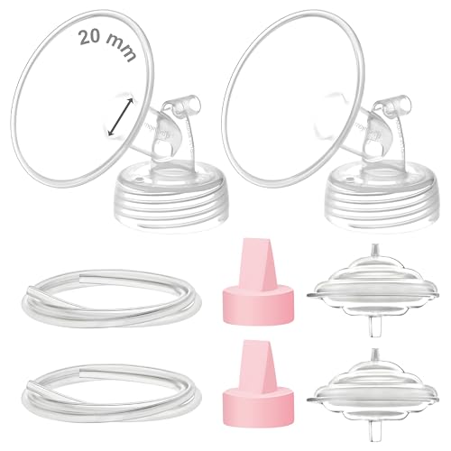 Image of Maymom Pump Part Compatible with Spectra S2 Spectra S1 9 Plus Breastpump Not Original Spectra Replacement Pump Part Spectra 20mm Flange Spectra Duckbill Valve Pink