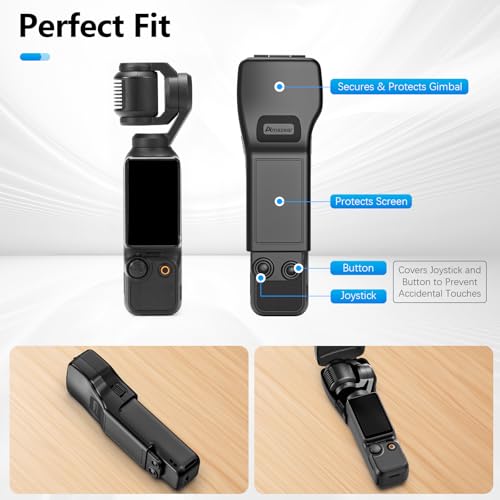AMAZEAR Support magnétique et coque de protection pour objectif de cardan pour DJI Osmo Pocket 3, accessoires Pocket3 améliorés, support magnétique super puissant à ventouse