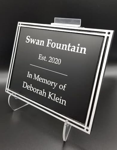 Same Day Awards 8" X 10" Black/Silver Outdoor Weatherproof Memorial/Rememberance/Grave Marker Plaque With Stainless Steel Screws - Optional Artwork/Symbols Available - Personalize/Customize With Free Engraving #TOP2