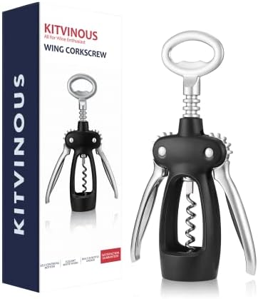 KITVINOUS Wine Opener, Premium Wing Corkscrew with No-Stick Worm, Multi-functional Wine Bottle Opener for Wine and Beer Bottles, Upgraded