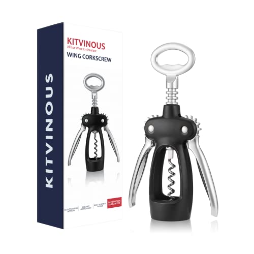Kitvinous Wine Opener, Premium Wing Corkscrew With No-Stick Worm, Multi-Functional Wine Bottle Opener For Wine And Beer Bottles, Upgraded #TOP3