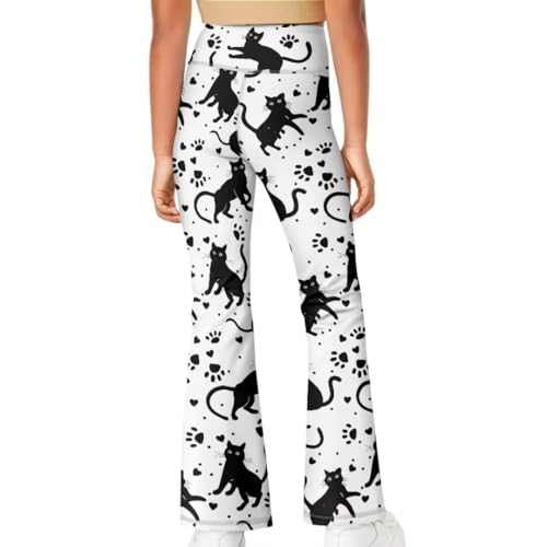 Image of Girls Flare Leggings 5-14T Cute Bell Bottoms for Girl Yoga Pants for Gym
