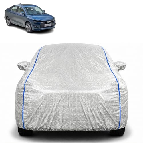 Image of Waterproof Car Cover for Maruti Suzuki Swift Dzire | All Weather Protection | UV Resistant & Dustproof | Soft Cotton Lining to Prevent Scratches | Triple Stitched with Mirror Pockets & Elastic Hem