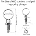 Bntyok 2pcs Spring Indexing Pin with Pull Ring Spring Loaded Plunger Non Lock-Out Knob Plunger Press for Moulds Chassis Cabinet Industrial Equipment and Appliance M10