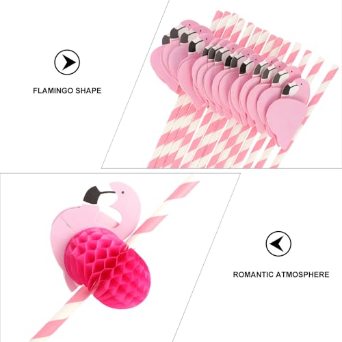Pitillos de papel Veemoon Flamingo 25 piezas miniatura 3