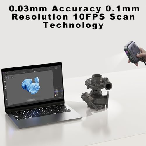 3dmakerpro moose handheld 3d scanner for 3d printing blue light amp ai visual tracking anti-shake lenses 24-bit color camera with 003mm high accuracy 01mm resolution compatible with windowsmacos